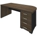 Mesa para Escritório com Apoio 4 Gavetas Charuto/Preto - Artany Móveis