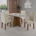 Mesa de Jantar 4 Lugares Baly Seda/Blonde/Nude - Viero Móveis