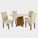 Mesa de Jantar 4 Lugares Baly Seda/Blonde/Nude - Viero Móveis