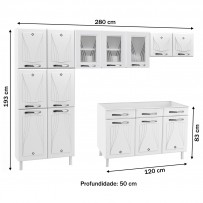 Cozinha de Aço Completa Star New 14 Portas 2 Gavetas Branco - Telasul