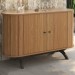 Balcão Buffet 2 Portas 1 Prateleira 100% Mdf Freijo/Preto Fosco Tb289 - Dalla Costa