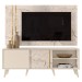 Rack com Painel para TV Até 65 Polegadas Cronos 2 Prateleiras Calacata/Off White - Madetec