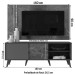 Rack com Painel para TV Até 65 Polegadas Cronos 2 Prateleiras Calacata/Off White - Madetec