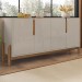 Balcão Buffet Lizz 4 Portas Off White/Cedro 050518 - Casa D