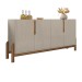 Balcão Buffet Lizz 4 Portas Off White/Cedro 050518 - Casa D