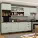 Cozinha Completa Iluminata 7 Portas 4 Gavetas Verde Mint - Genialflex