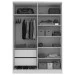 Guarda-Roupa Solteiro Logan 4 Portas 2 Gavetas 100% Mdf Branco/Olmo Italiano - Mambel