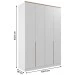Guarda-Roupa Solteiro Logan 4 Portas 2 Gavetas 100% Mdf Branco/Olmo Italiano - Mambel