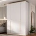 Guarda-Roupa Solteiro Logan 4 Portas 2 Gavetas 100% Mdf Branco/Olmo Italiano - Mambel