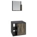 Armário de Banheiro 1 Porta 2 Prateleiras com Espelho Preto ônix/Carvalho Dark 14699 - Compace