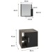 Armário de Banheiro 1 Porta 2 Prateleiras com Espelho Carvalho Dark/Preto ônix 14699 - Compace