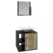 Armário de Banheiro com Cuba e Espelho Soft 1 Porta Preto ônix/Carvalho 13684 - Compace