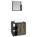 Armário de Banheiro com Cuba e Espelho Soft 1 Porta 2 Prateleiras Preto ônix/Carvalho Dark 13685 - Compace