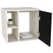 Armário de Banheiro com Cuba e Espelho Soft 1 Porta 2 Prateleiras Snow/Preto ônix 13685 - Compace