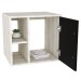 Armário de Banheiro com Cuba e Espelho Soft 1 Porta 2 Prateleiras Snow/Preto ônix 13686 - Compace