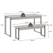 Mesa de Madeira Tub com 1 Banco Branco Chess/Preto - Compace