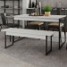 Mesa de Madeira Tub com 1 Banco Branco Chess/Preto - Compace