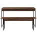 Mesa de Madeira Tub com 1 Banco Nogal/Preto - Compace