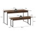Mesa de Madeira Tub com 1 Banco Nogal/Preto - Compace