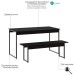 Mesa de Madeira Tub com 1 Banco Preto ônix/Preto - Compace