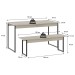 Mesa de Madeira Tub com 1 Banco Snow/Preto - Compace