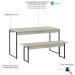 Mesa de Madeira Tub com 1 Banco Snow/Preto - Compace