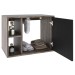 Armário de Banheiro 1 Porta 2 Prateleiras com Espelho Carvalho Dark/Preto ônix 14700 - Compace