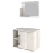 Armário de Banheiro 1 Porta 2 Prateleiras com Espelho Snow 14700 - Compace