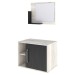 Armário de Banheiro 1 Porta 2 Prateleiras com Espelho Snow/Preto ônix 14700 - Compace