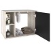 Armário de Banheiro 1 Porta 2 Prateleiras com Espelho Snow/Preto ônix 14700 - Compace