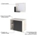 Armário de Banheiro 1 Porta 2 Prateleiras com Espelho Snow/Preto ônix 14700 - Compace