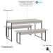 Mesa de Jantar 4 Lugares Tub Branco Chess/Preto - Compace