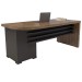 Mesa para Escritório com Apoio 4 Gavetas 6106 Charuto/Preto - Artany Móveis