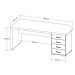 Mesa para Escritório com Apoio 4 Gavetas 6106 Charuto/Preto - Artany Móveis