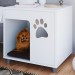 Mesa de Cabeceira Pet com Almofada Pet002 Branco - Completa Móveis