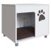Mesa de Cabeceira Pet com Almofada Pet002 Branco - Completa Móveis
