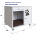 Mesa de Cabeceira Pet com Almofada Pet002 Branco - Completa Móveis