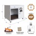 Mesa de Cabeceira Pet com Almofada Pet002 Branco - Completa Móveis