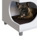 Mesa de Cabeceira Pet com Almofada Pet003 Branco - Completa Móveis