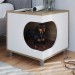 Mesa de Cabeceira Pet com Almofada Pet003 Oak/Branco - Completa Móveis