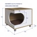 Mesa de Cabeceira Pet com Almofada Pet003 Oak/Branco - Completa Móveis
