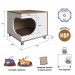 Mesa de Cabeceira Pet com Almofada Pet003 Oak/Branco - Completa Móveis
