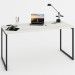 Mesa Escrivaninha Industrial Aço 150 Snow/Preto - Panorama Móveis