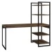 Mesa Escrivaninha Flex Industrial Aço 4 Prateleiras Carvalho Dark/Preto - Panorama Móveis