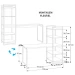 Mesa Escrivaninha Flex Industrial Aço 4 Prateleiras Nogal/Preto - Panorama Móveis