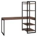 Mesa Escrivaninha Flex Industrial Aço 4 Prateleiras Nogal/Preto - Panorama Móveis