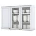 Armário Aéreo Cozinha 120 Cm Nova York 3 Portas 3 Prateleiras com Vidro Branco Hp - Henn