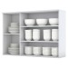 Armário Aéreo Cozinha 120 Cm Nova York 3 Portas 3 Prateleiras com Vidro Branco Hp - Henn
