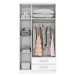 Guarda-Roupa Solteiro Miami 3 Portas 2 Gavetas Flex Branco/Rosa Chá - Henn