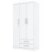 Guarda-Roupa Solteiro Miami 3 Portas 2 Gavetas Flex Branco/Rosa Chá - Henn